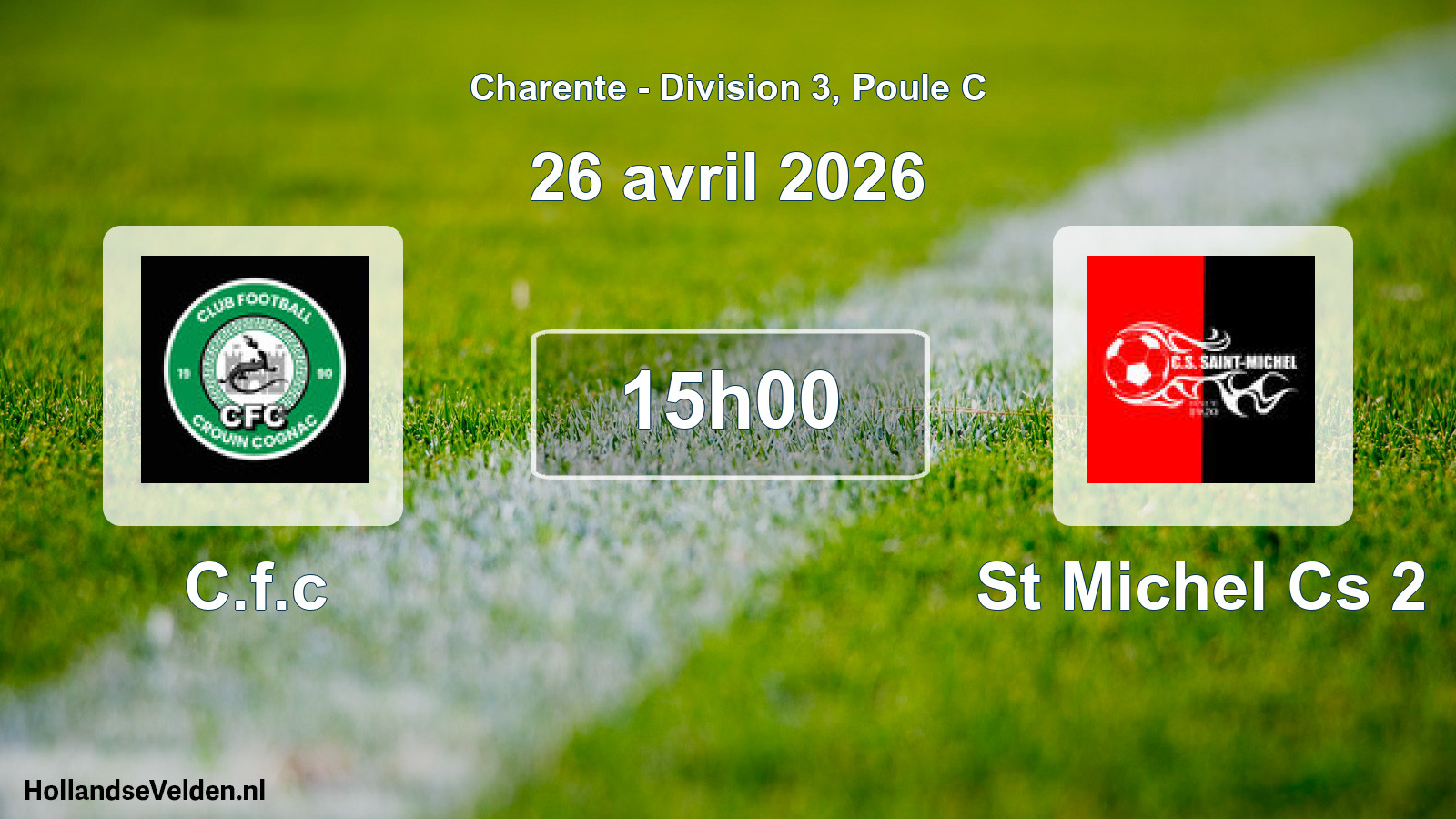 Geplande wedstrijd: C.f.c - St Michel Cs 2 (26 avril 2026)