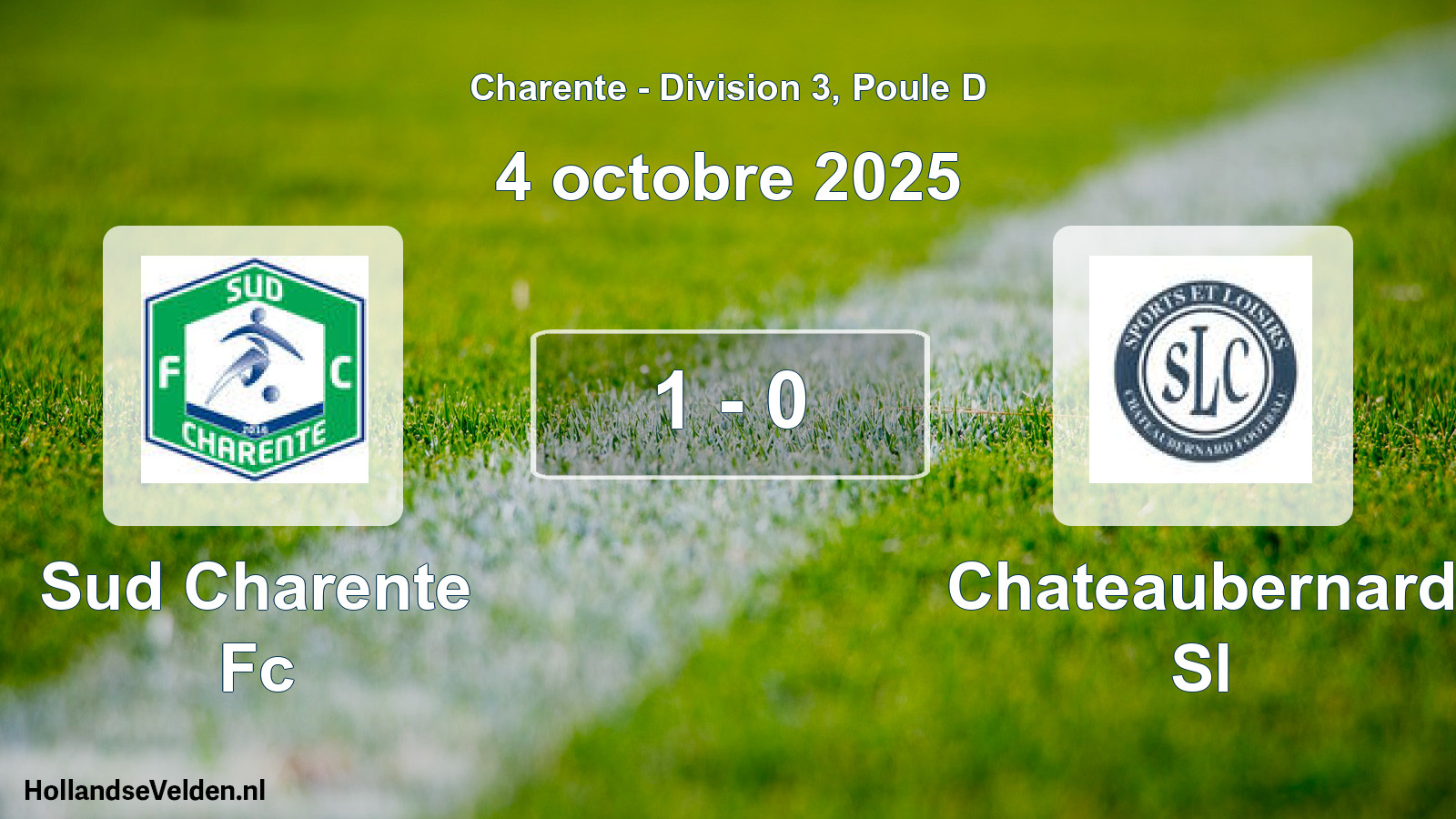 Gespeelde wedstrijd: Sud Charente Fc - Chateaubernard Sl 1 - 0 (4 octobre 2025)