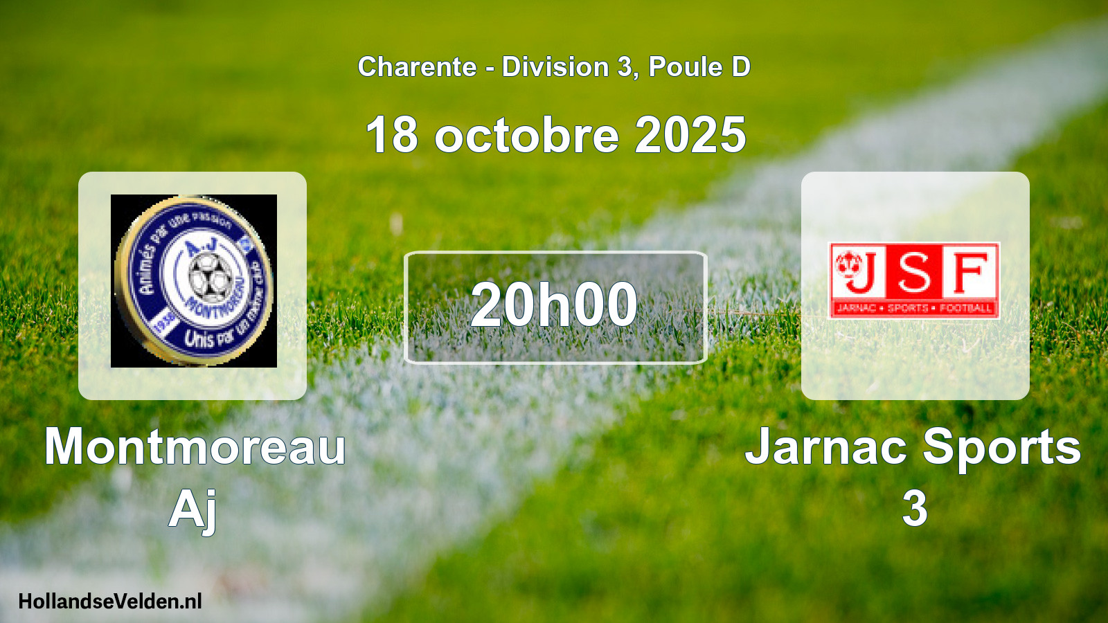 Geplande wedstrijd: Montmoreau Aj - Jarnac Sports 3 (18 oktober 2025)