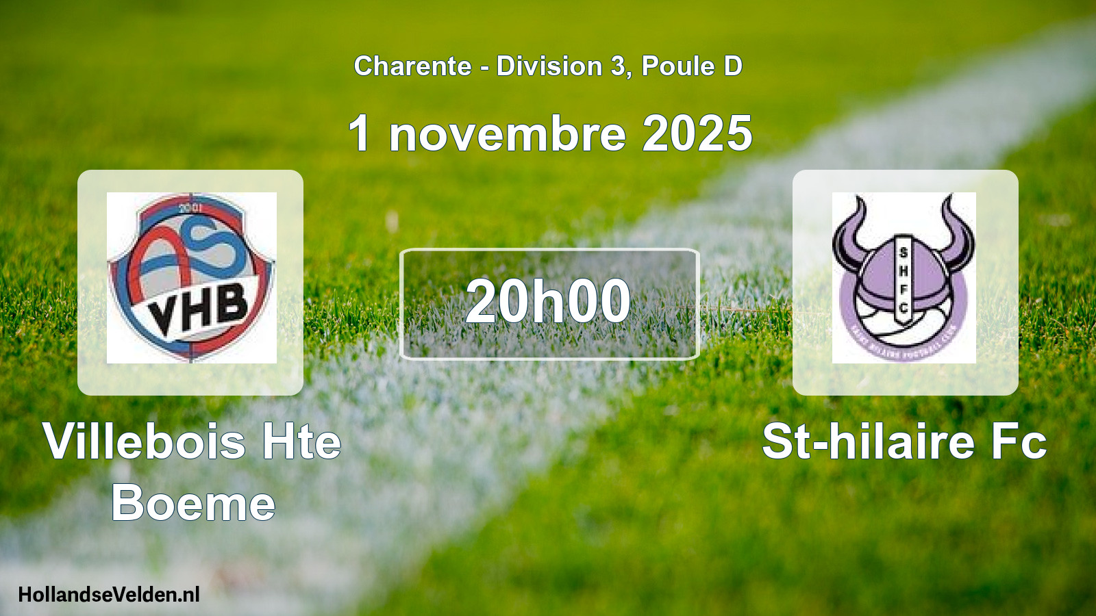 Geplande wedstrijd: Villebois Hte Boeme - St-hilaire Fc (1 novembre 2025)