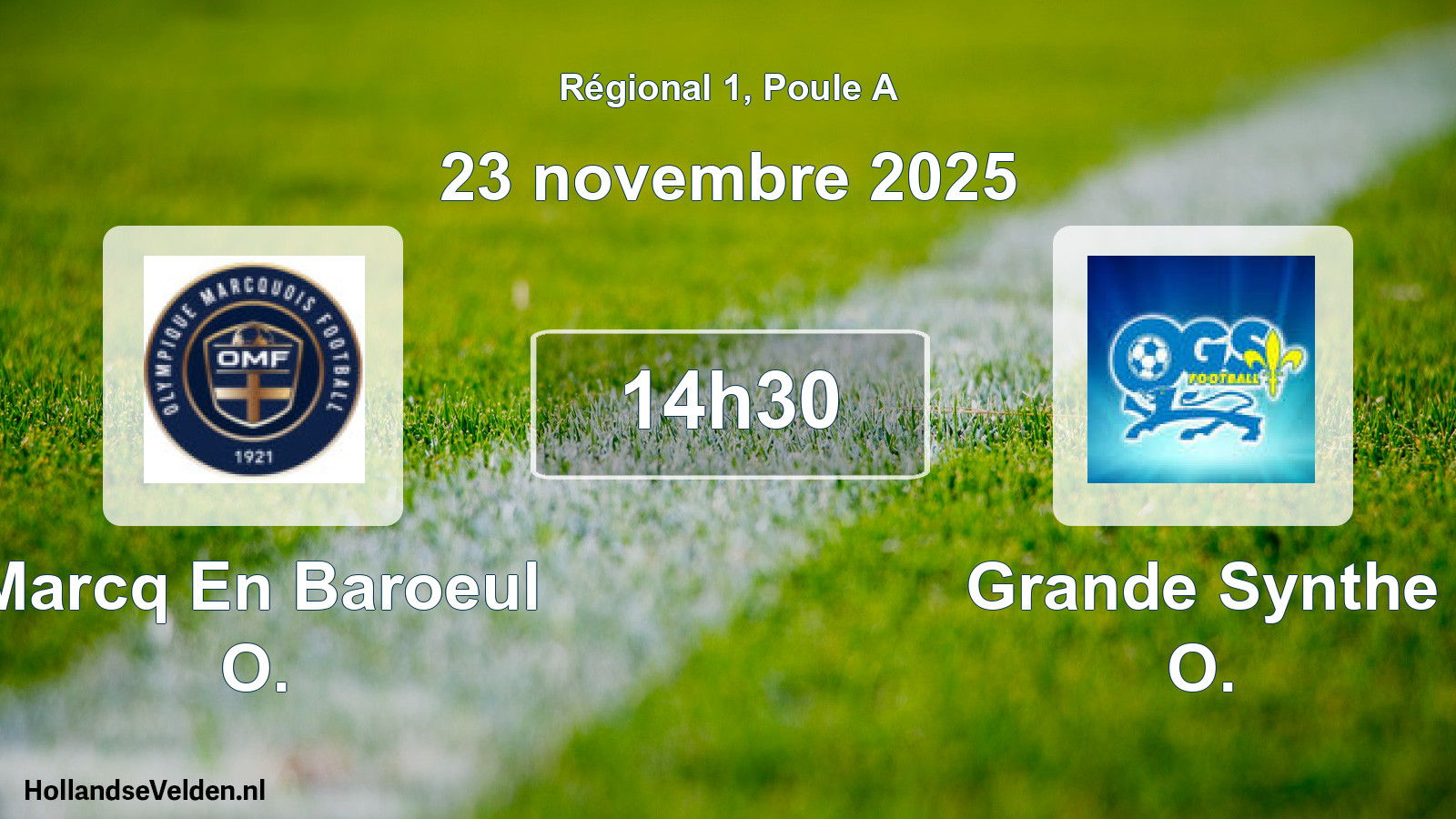 Geplande wedstrijd: Marcq En Baroeul O. - Grande Synthe O. (23 novembre 2025)