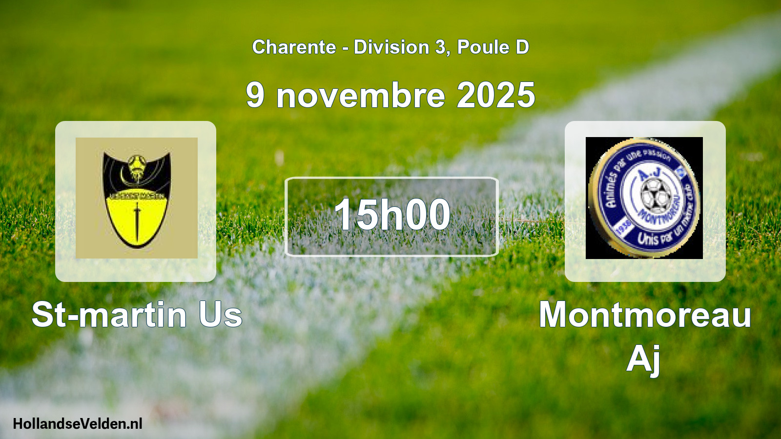 Scheduled Match: St-martin Us - Montmoreau Aj (9 November 2025)