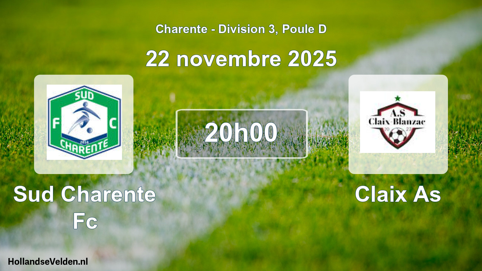 Geplande wedstrijd: Sud Charente Fc - Claix As (22 november 2025)
