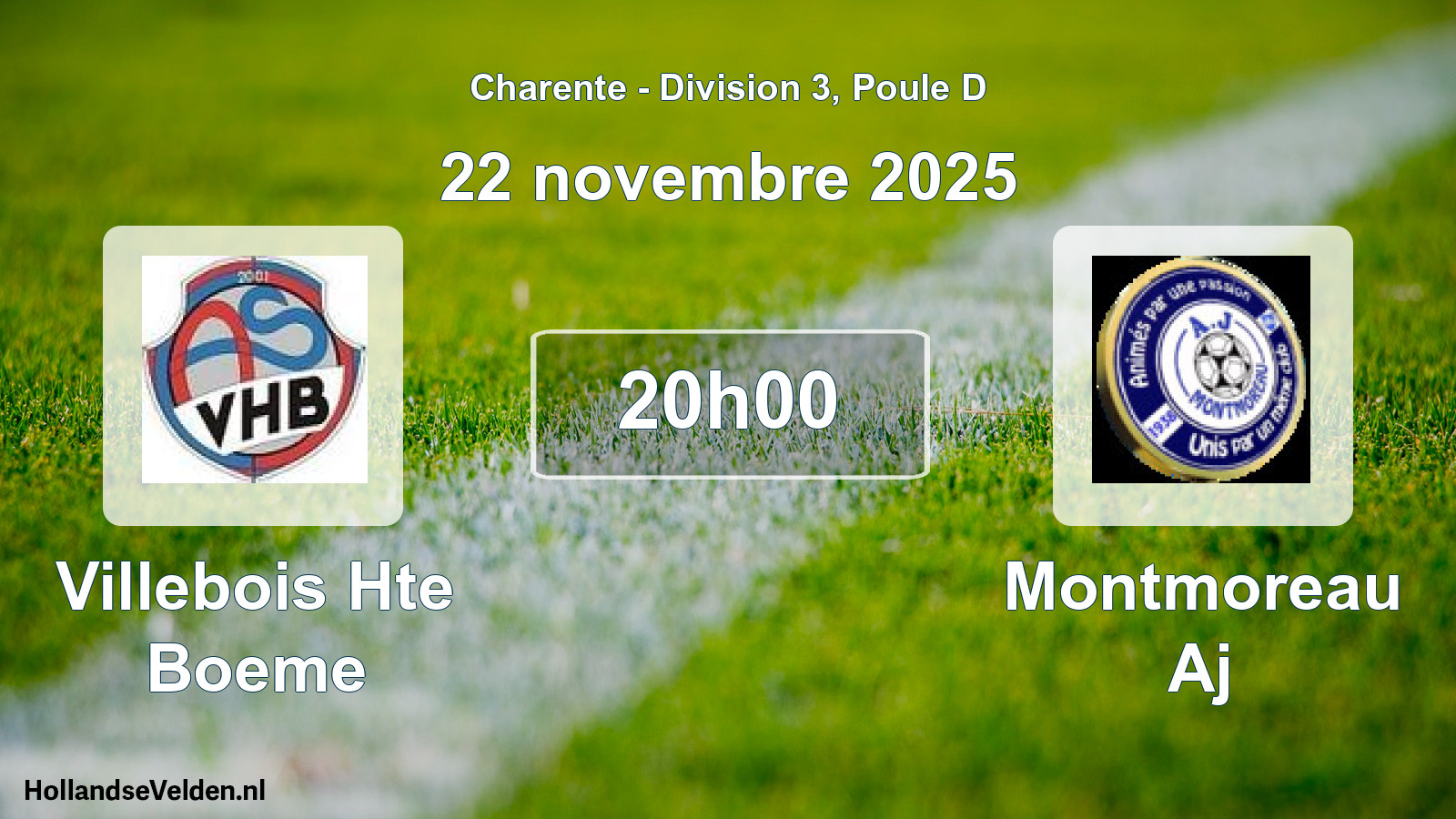 Geplande wedstrijd: Villebois Hte Boeme - Montmoreau Aj (22 novembre 2025)
