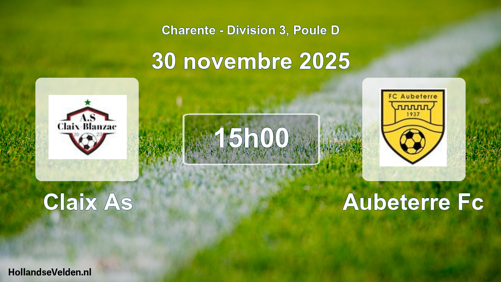 Geplande wedstrijd: Claix As - Aubeterre Fc (30 november 2025)