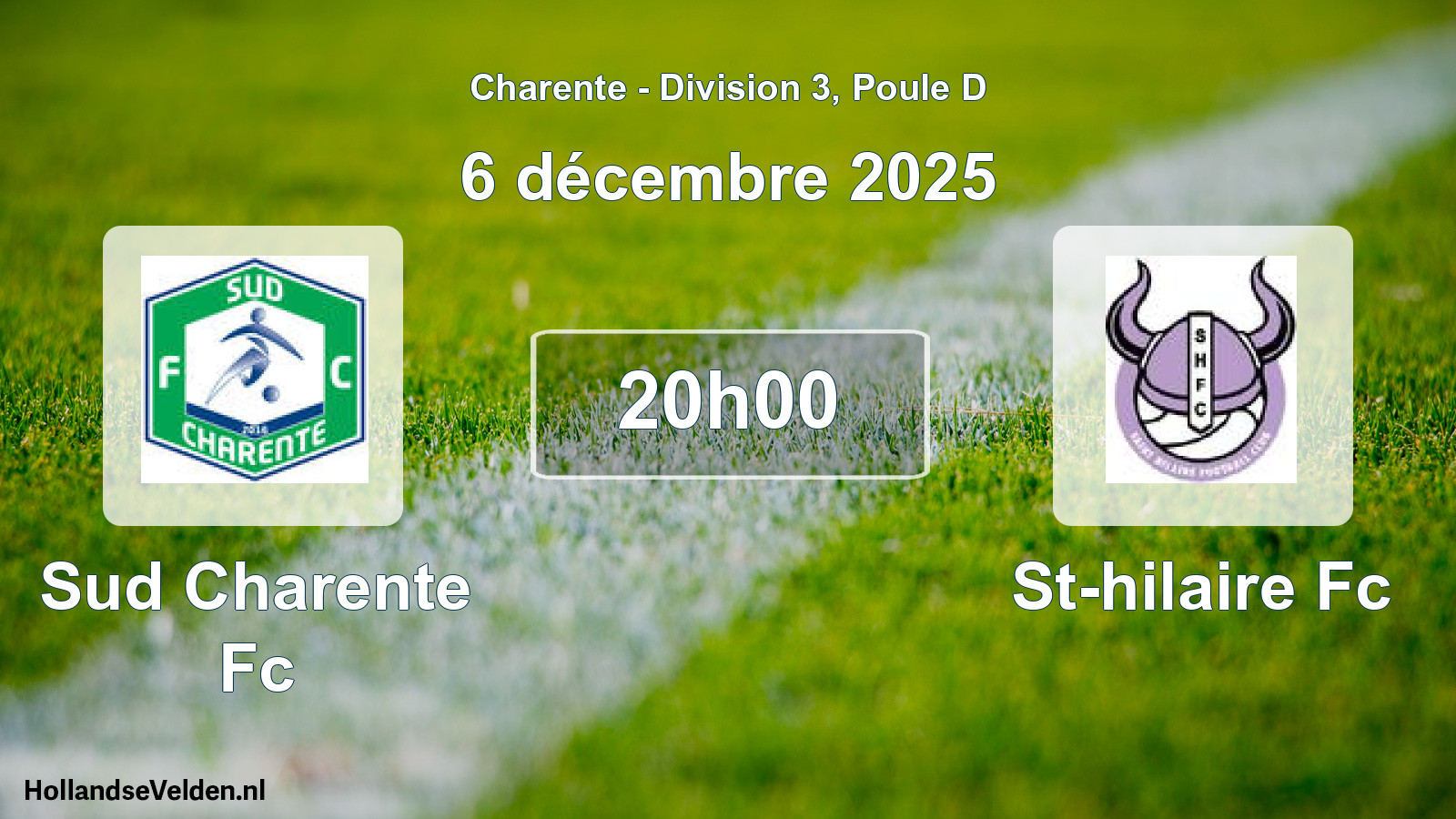 Geplande wedstrijd: Sud Charente Fc - St-hilaire Fc (6 december 2025)