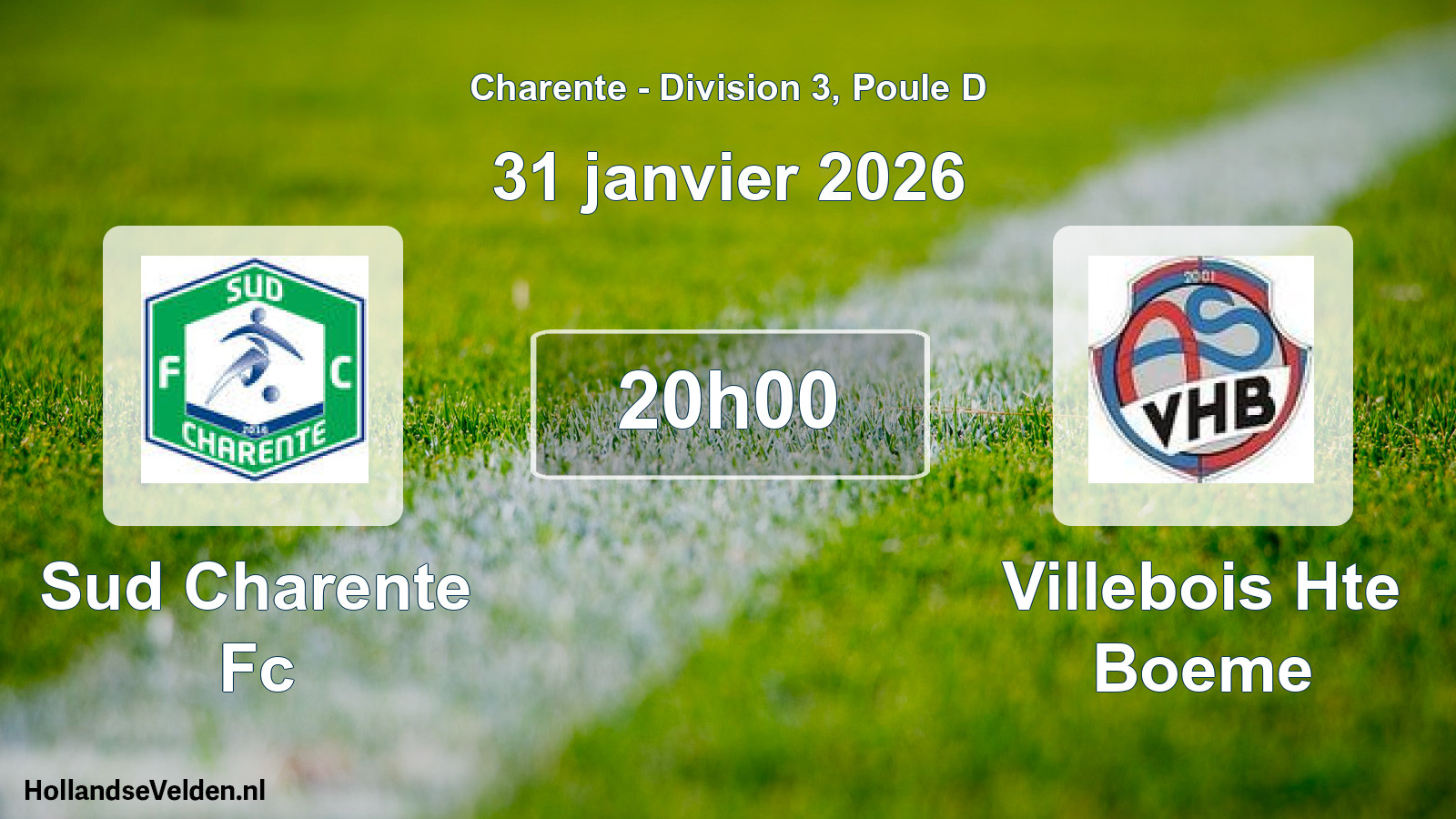 Scheduled Match: Sud Charente Fc - Villebois Hte Boeme (31 January 2026)