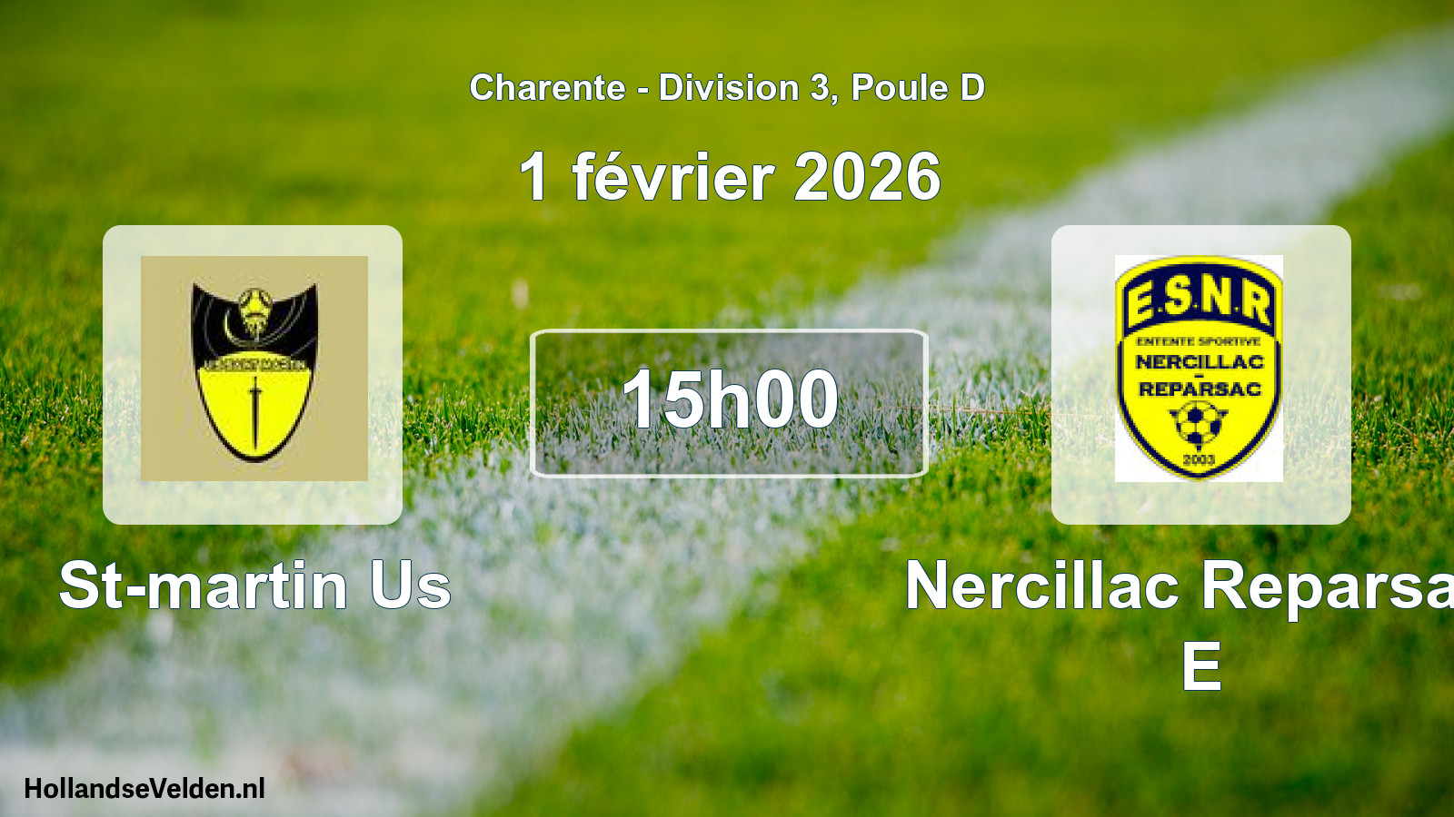 Geplande wedstrijd: St-martin Us - Nercillac Reparsac E (1 februari 2026)