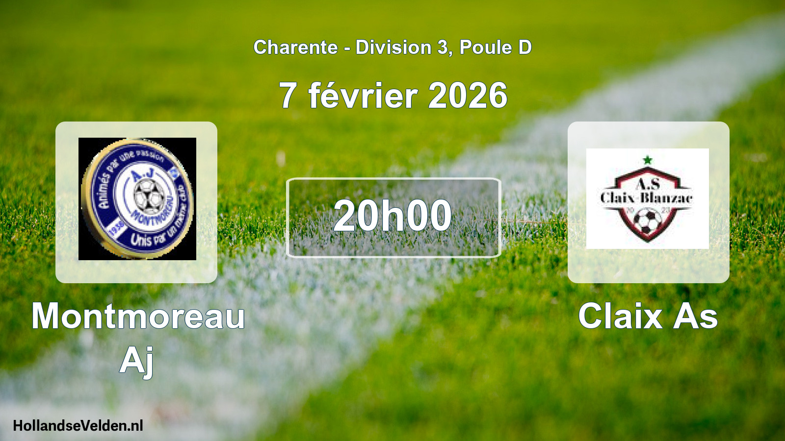 Geplande wedstrijd: Montmoreau Aj - Claix As (7 février 2026)