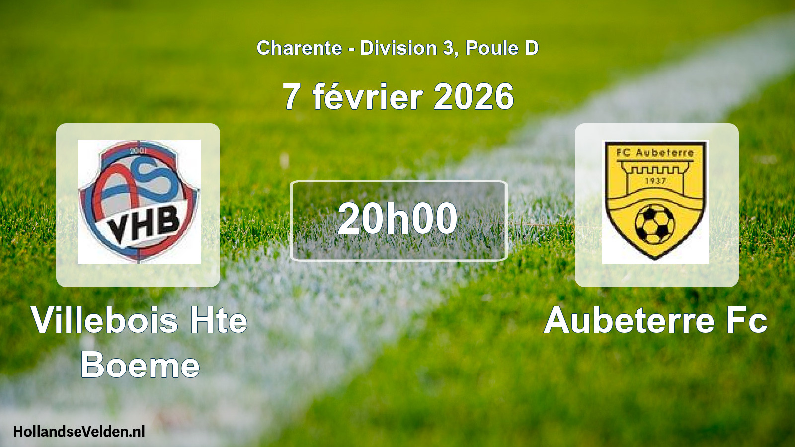 Geplande wedstrijd: Villebois Hte Boeme - Aubeterre Fc (7 février 2026)