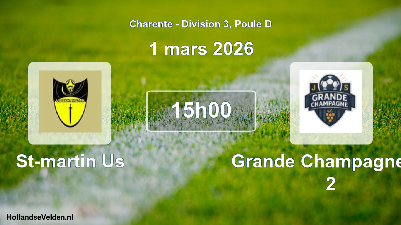Geplande wedstrijd: St-martin Us - Grande Champagne Js 2 (1 mars 2026)