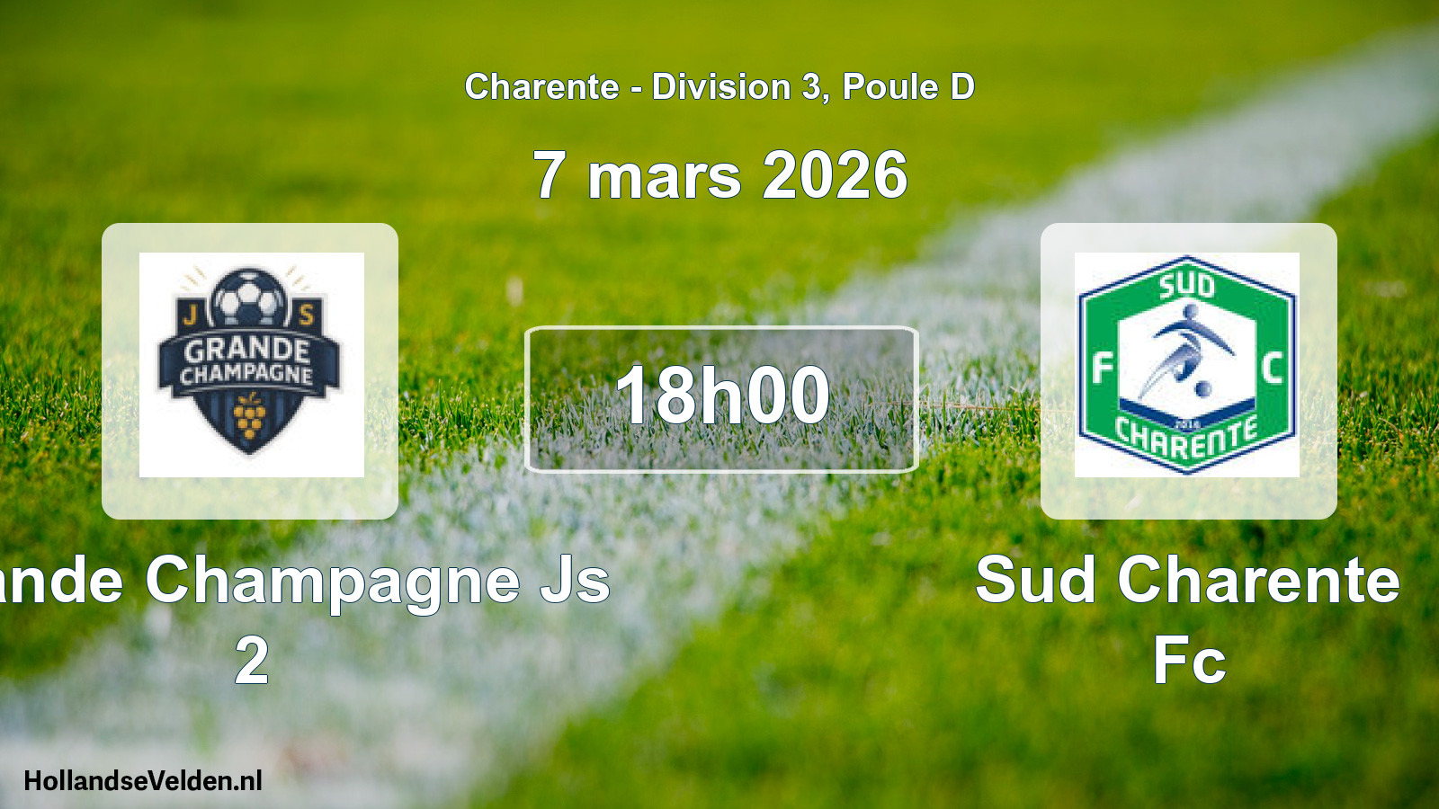 Geplande wedstrijd: Grande Champagne Js 2 - Sud Charente Fc (7 maart 2026)