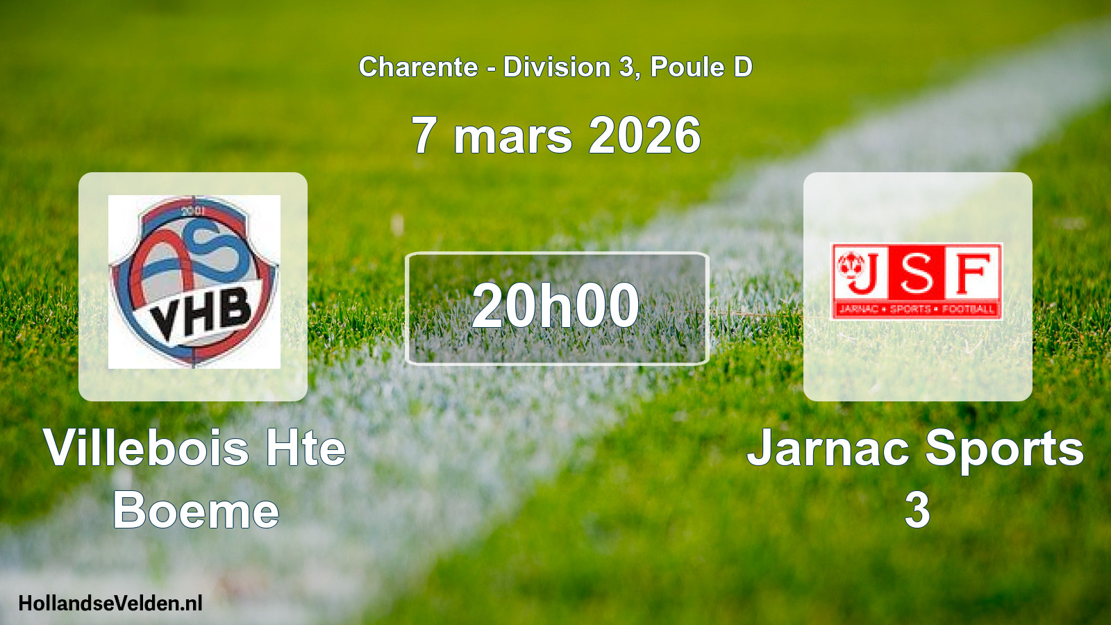 Geplande wedstrijd: Villebois Hte Boeme - Jarnac Sports 3 (7 maart 2026)