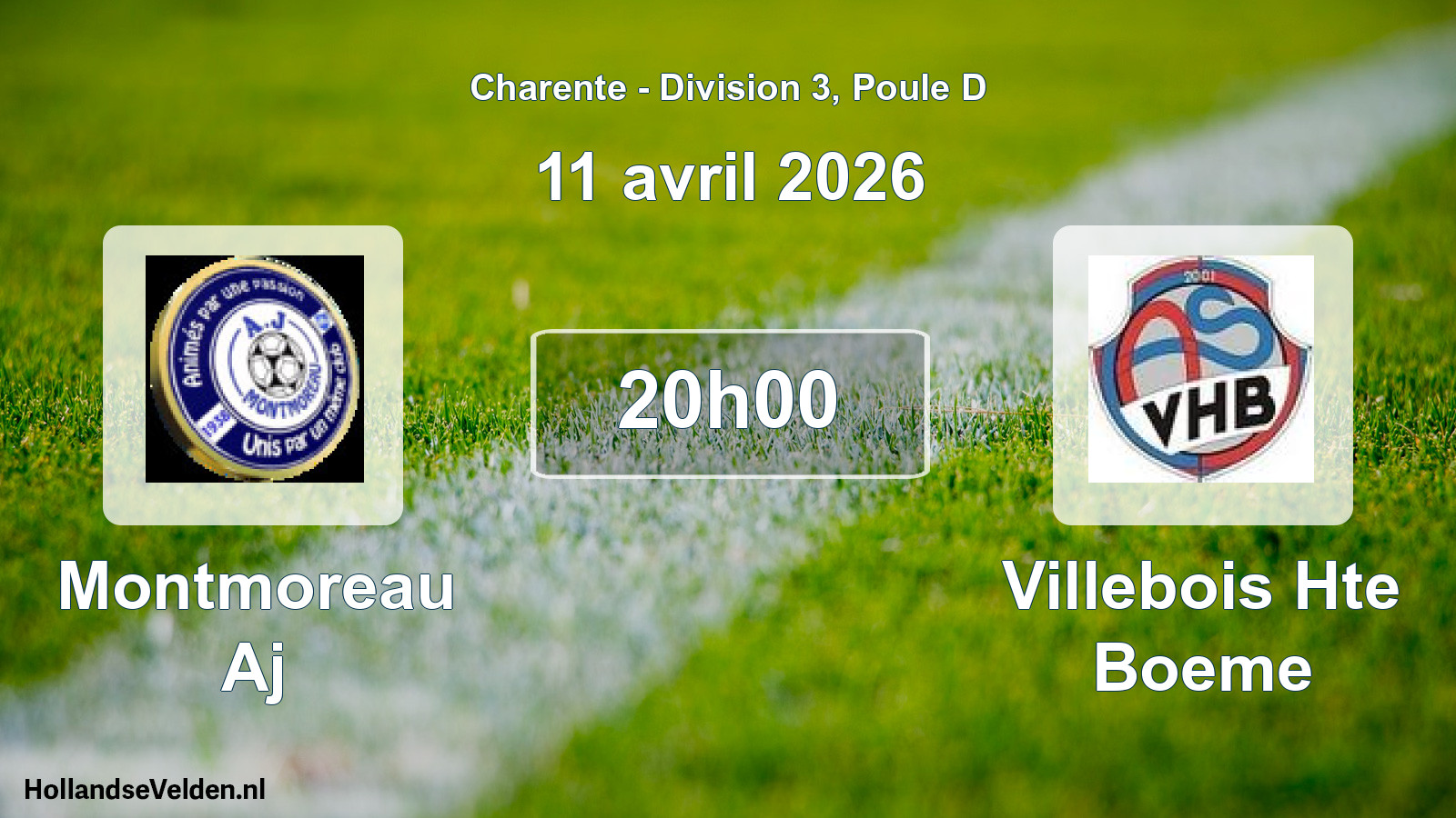 Geplande wedstrijd: Montmoreau Aj - Villebois Hte Boeme (11 avril 2026)