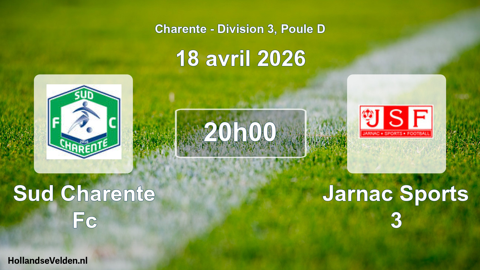 Scheduled Match: Sud Charente Fc - Jarnac Sports 3 (18 April 2026)