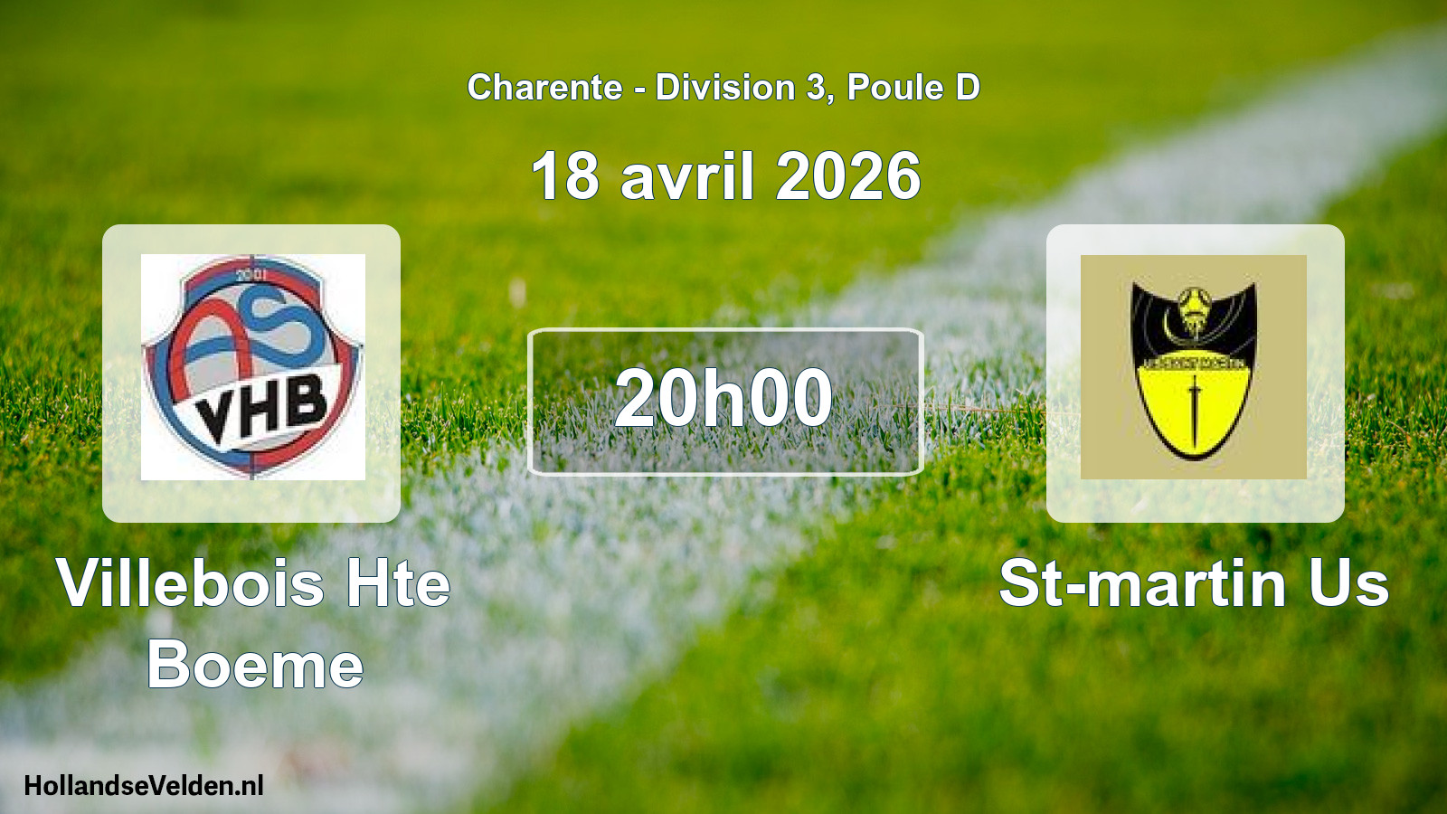 Scheduled Match: Villebois Hte Boeme - St-martin Us (18 April 2026)