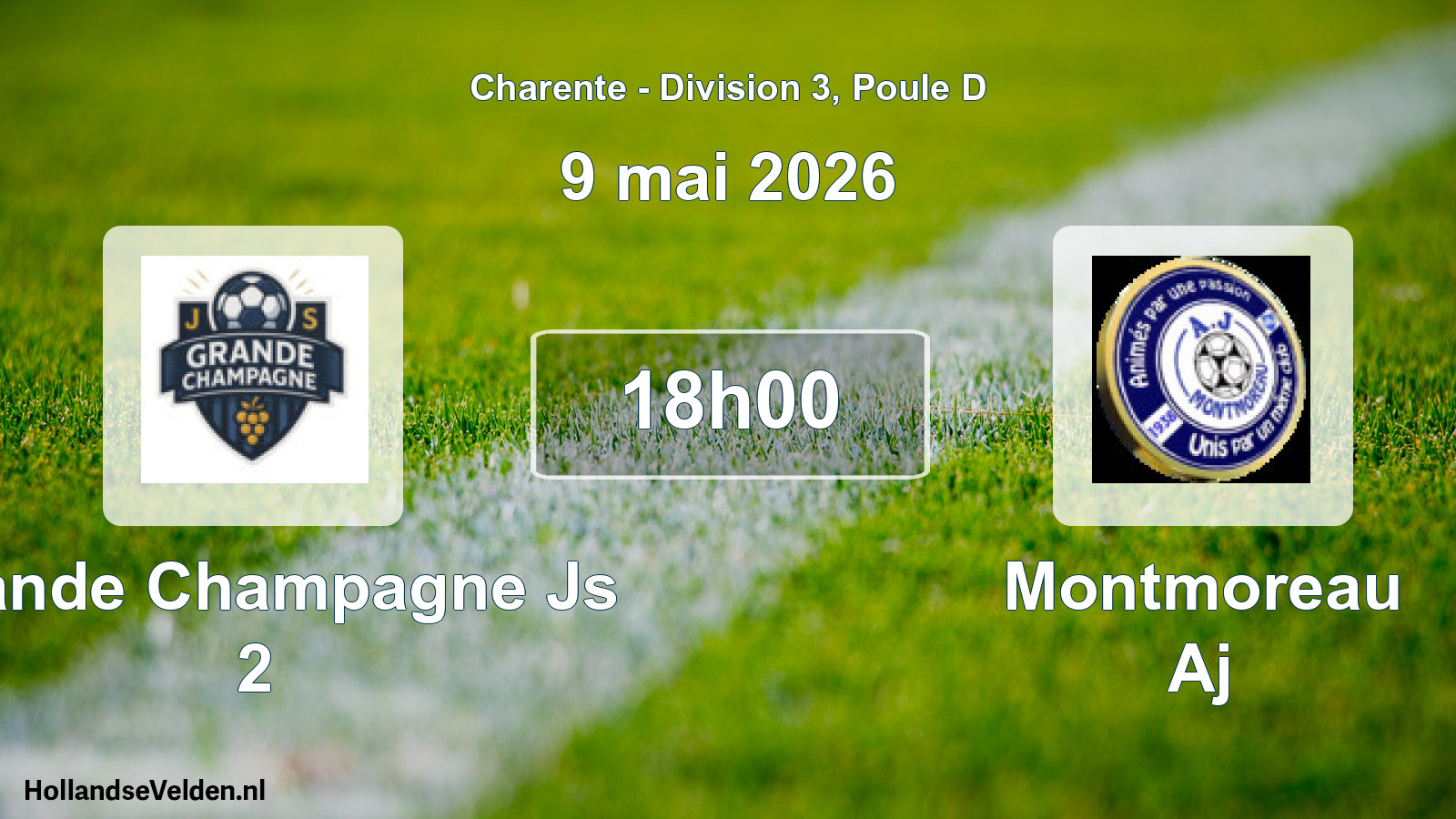 Geplande wedstrijd: Grande Champagne Js 2 - Montmoreau Aj (9 mei 2026)