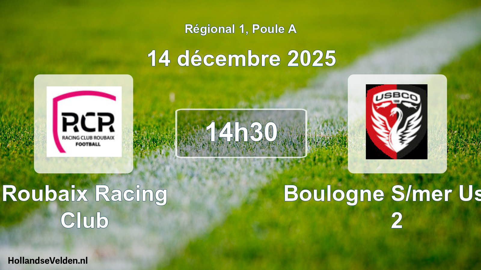 Geplande wedstrijd: Roubaix Racing Club - Boulogne S/mer Usco 2 (14 décembre 2025)