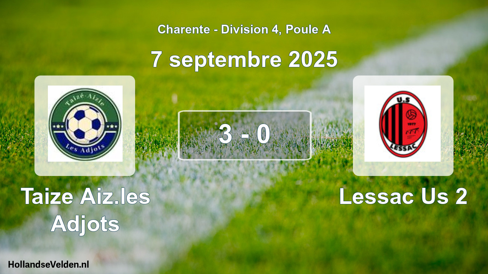 Total number of matches played: Taize Aiz.les Adjots - Lessac Us 2 3 - 0 (7 September 2025)