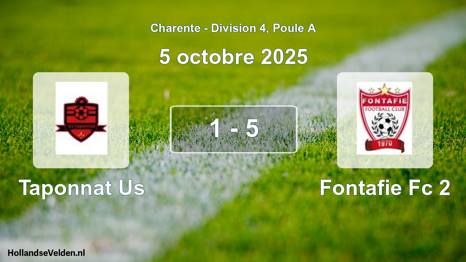 Total number of matches played: Taponnat Us - Fontafie Fc 2 1 - 5 (5 October 2025)