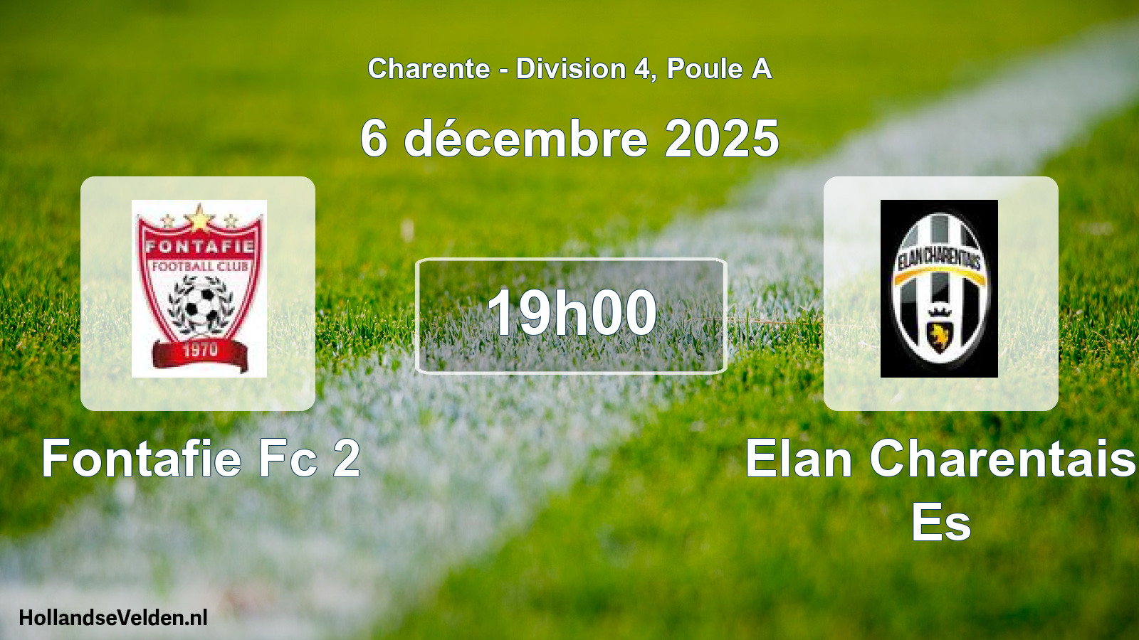 Geplande wedstrijd: Fontafie Fc 2 - Elan Charentais Es (6 décembre 2025)
