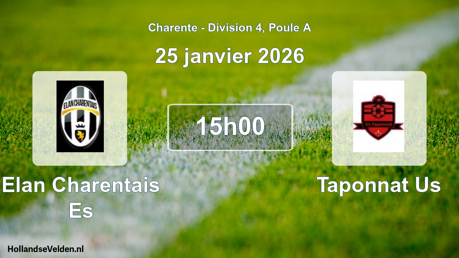Geplande wedstrijd: Elan Charentais Es - Taponnat Us (25 janvier 2026)