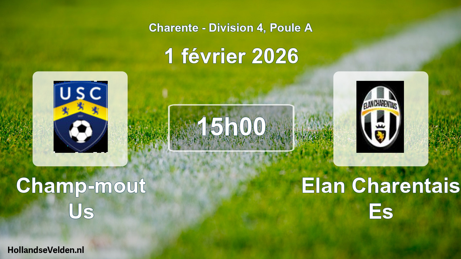 Geplande wedstrijd: Champ-mout Us - Elan Charentais Es (1 février 2026)