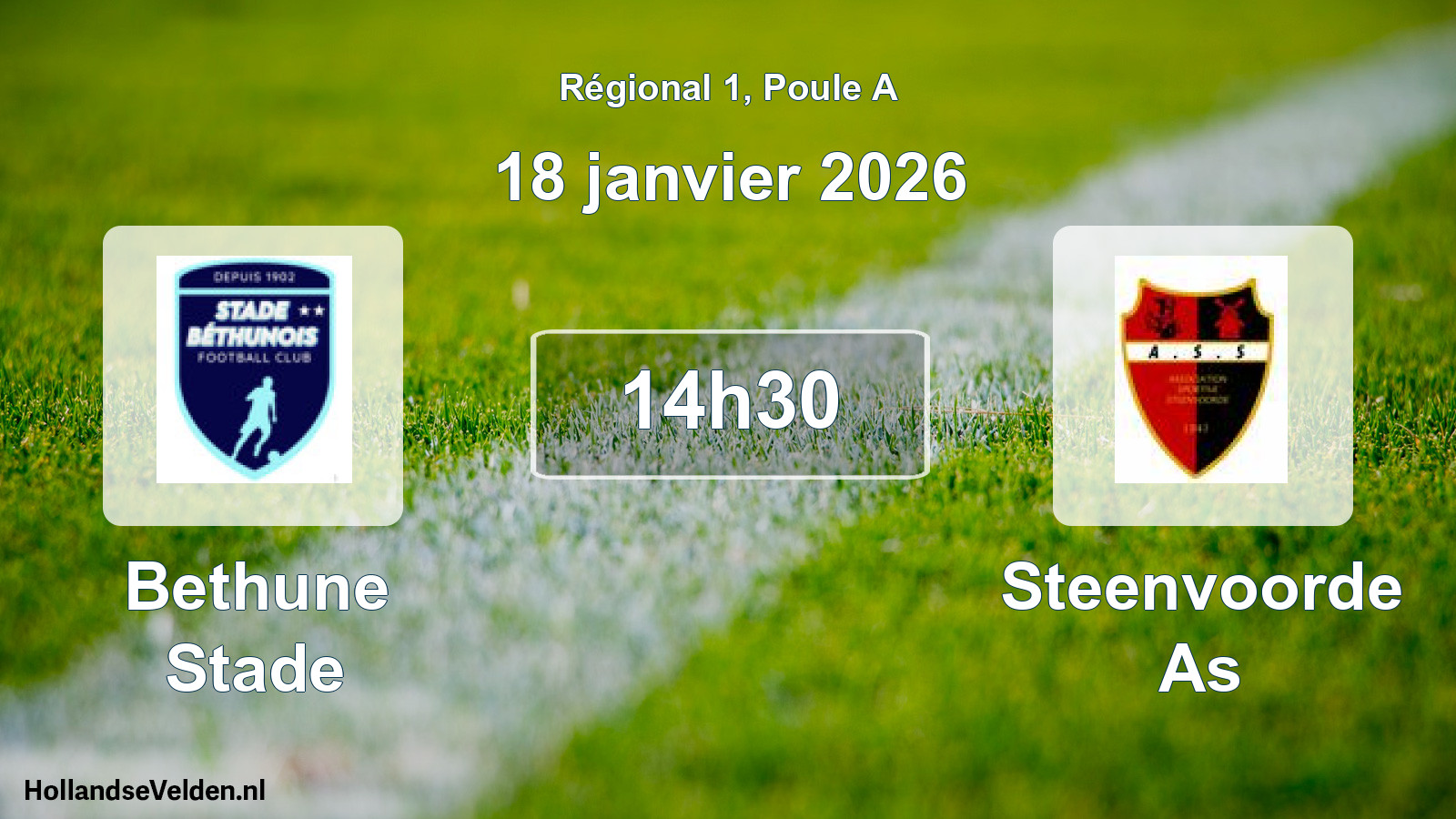 Geplande wedstrijd: Bethune Stade - Steenvoorde As (18 januari 2026)