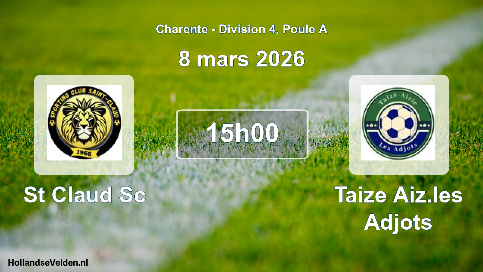 Geplande wedstrijd: St Claud Sc - Taize Aiz.les Adjots (8 mars 2026)