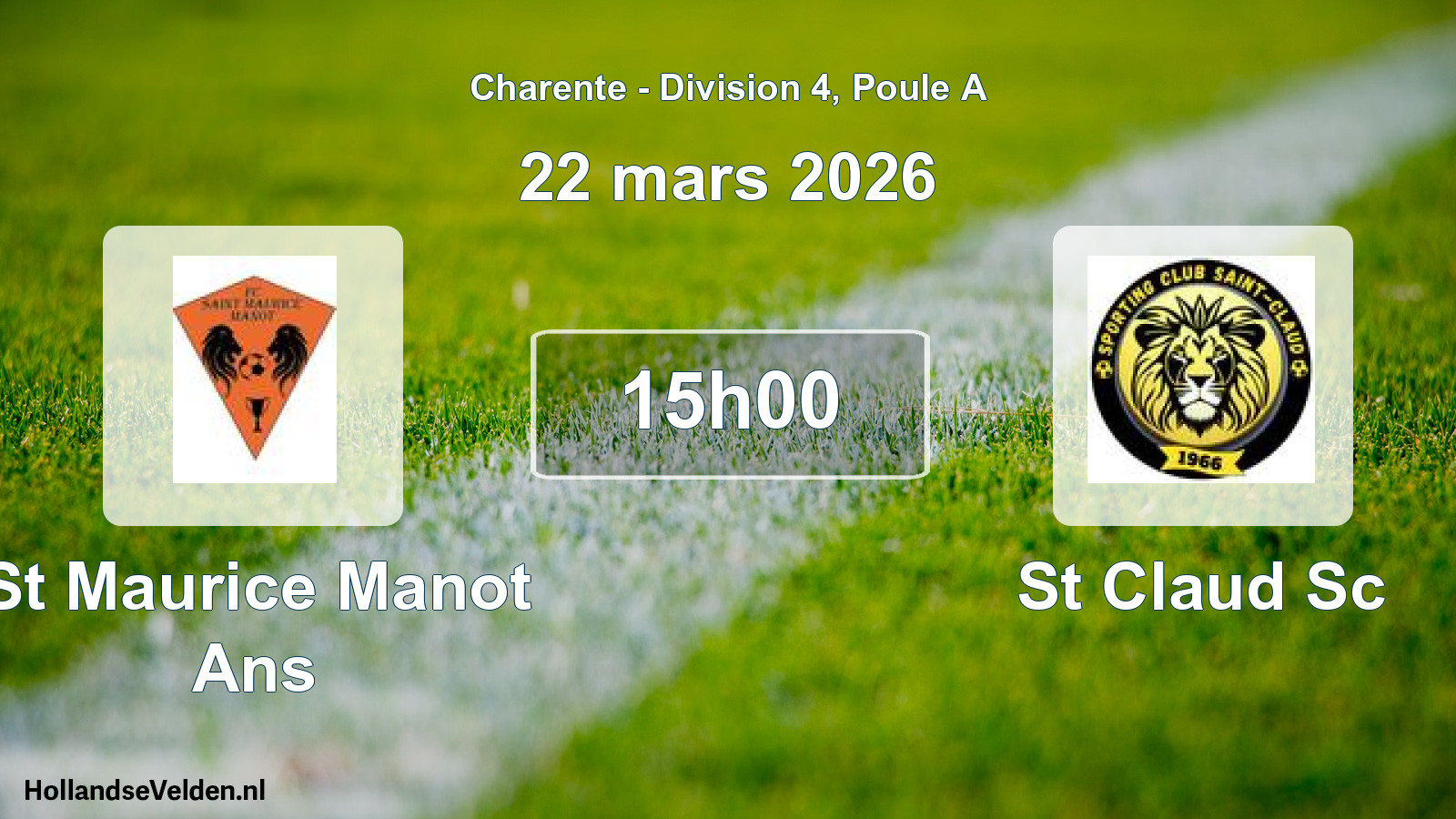 Geplande wedstrijd: St Maurice Manot Ans - St Claud Sc (22 mars 2026)