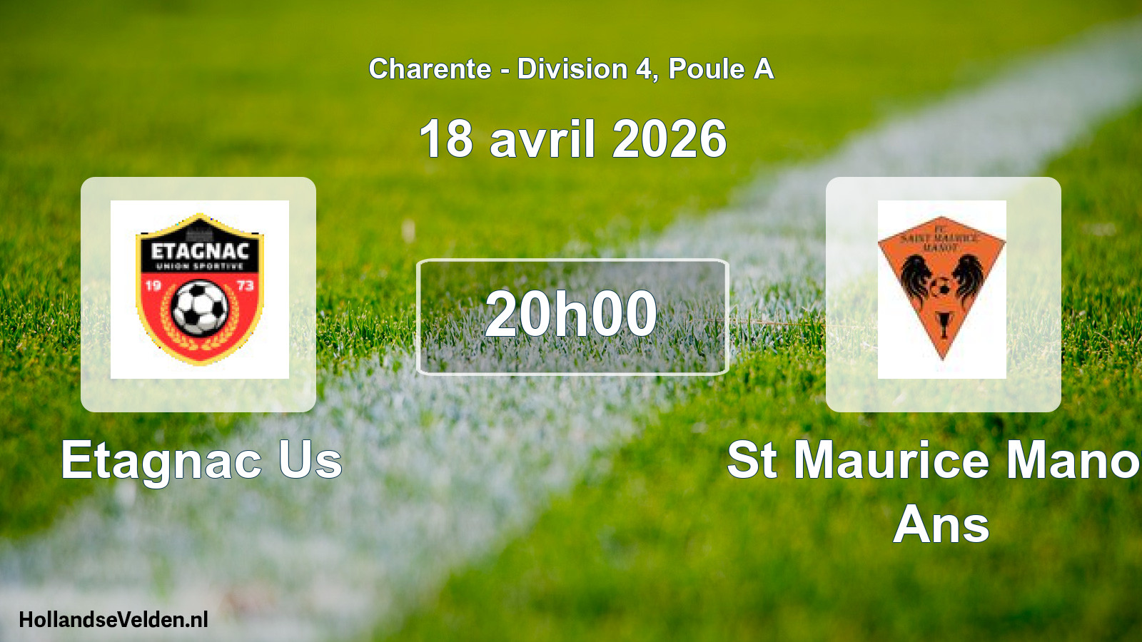 Geplande wedstrijd: Etagnac Us - St Maurice Manot Ans (18 avril 2026)