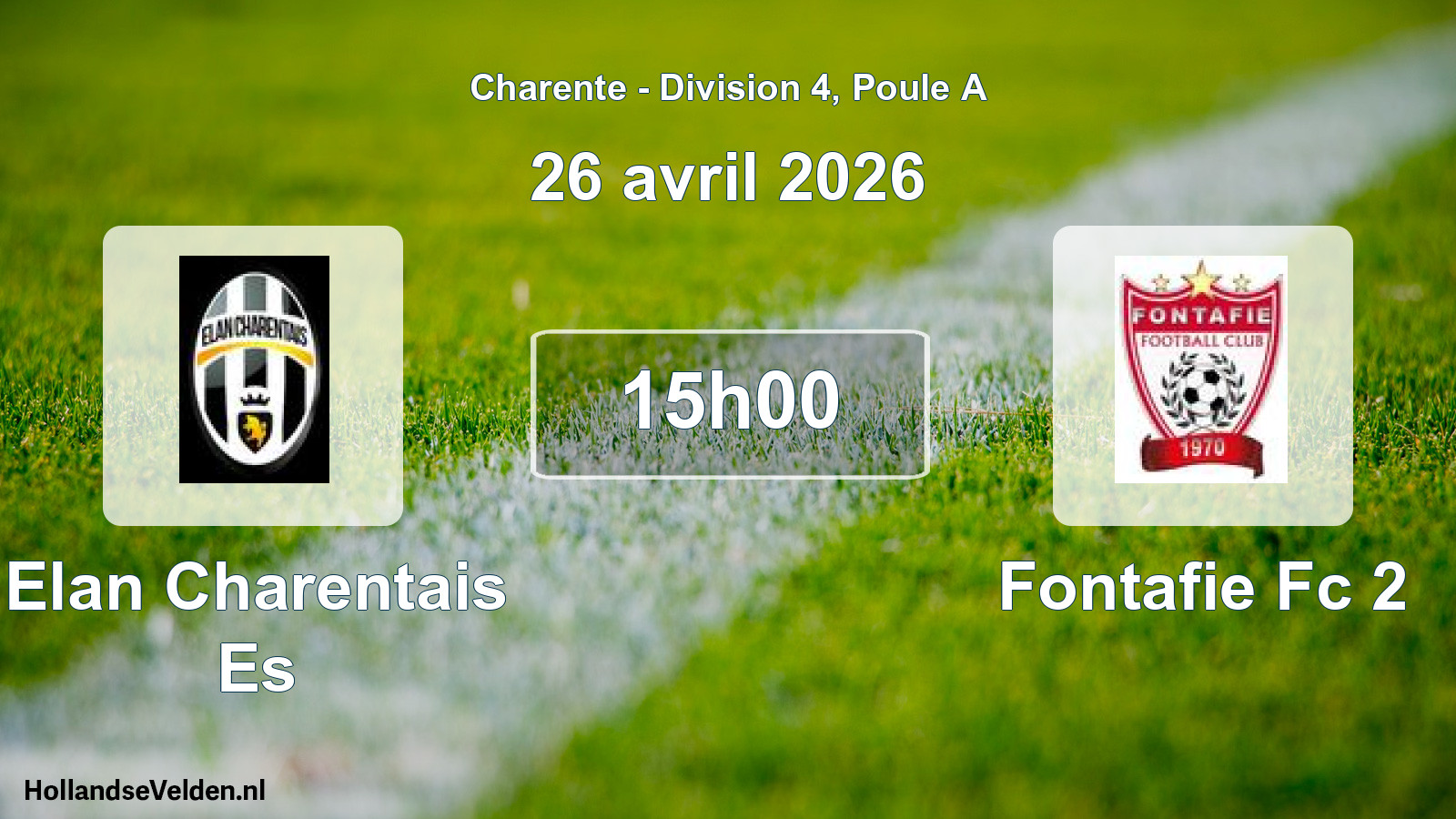 Geplande wedstrijd: Elan Charentais Es - Fontafie Fc 2 (26 avril 2026)