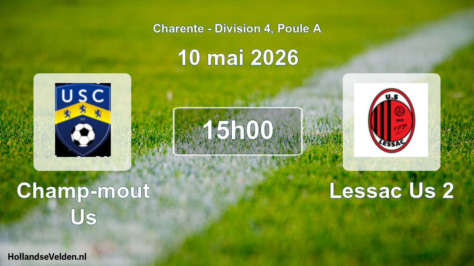 Geplande wedstrijd: Champ-mout Us - Lessac Us 2 (10 mai 2026)