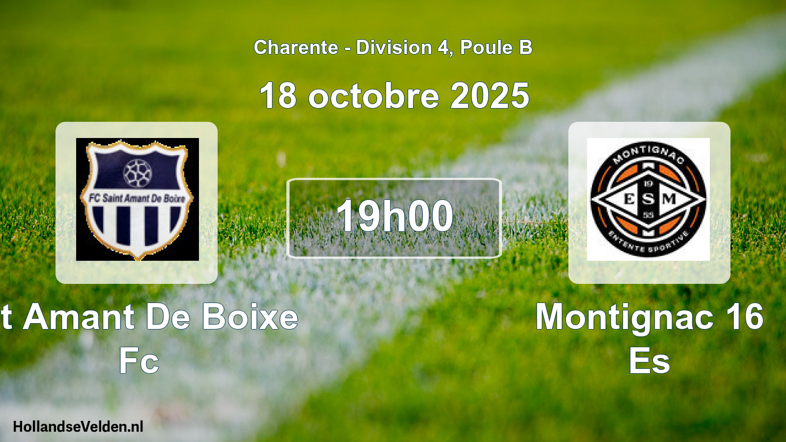 Geplande wedstrijd: St Amant De Boixe Fc - Montignac 16 Es (18 octobre 2025)