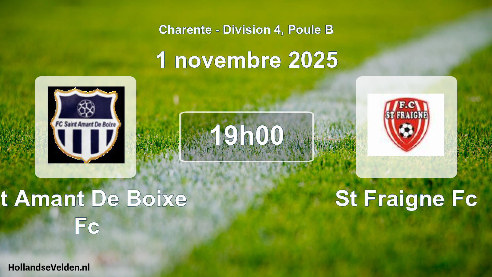 Geplande wedstrijd: St Amant De Boixe Fc - St Fraigne Fc (1 novembre 2025)