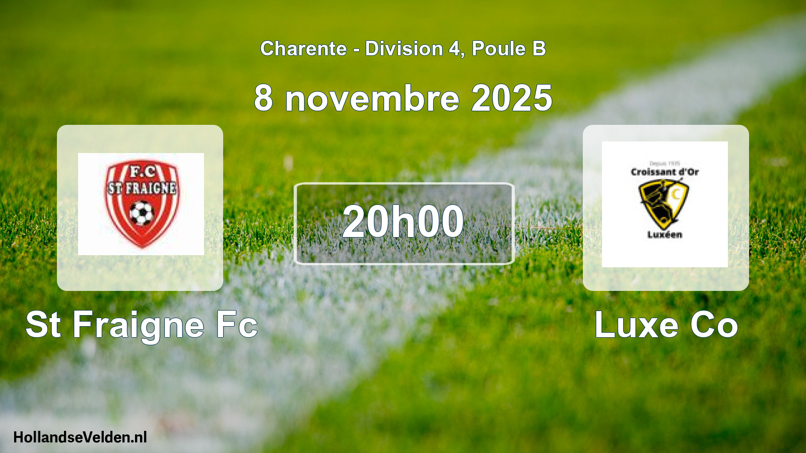 Geplande wedstrijd: St Fraigne Fc - Luxe Co (8 novembre 2025)