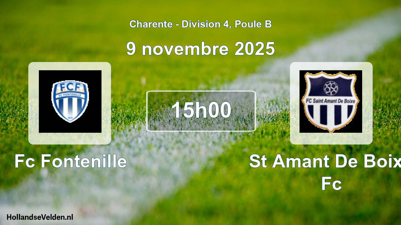 Geplande wedstrijd: Fc Fontenille - St Amant De Boixe Fc (9 november 2025)