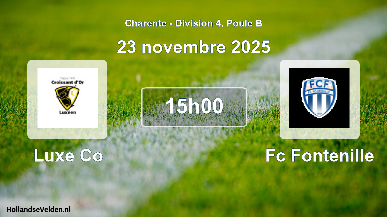 Geplande wedstrijd: Luxe Co - Fc Fontenille (23 novembre 2025)