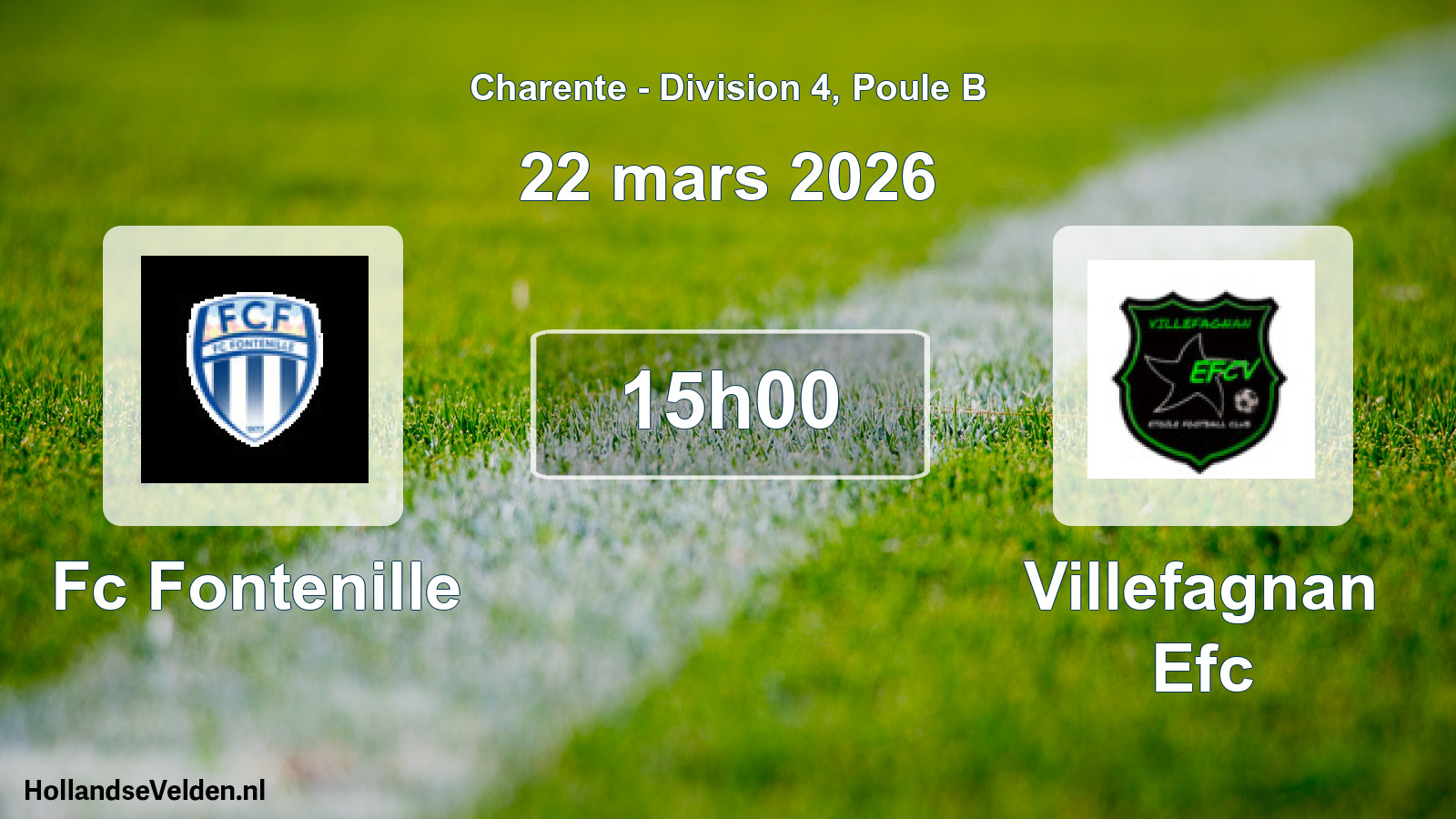 Geplande wedstrijd: Fc Fontenille - Villefagnan Efc (22 mars 2026)