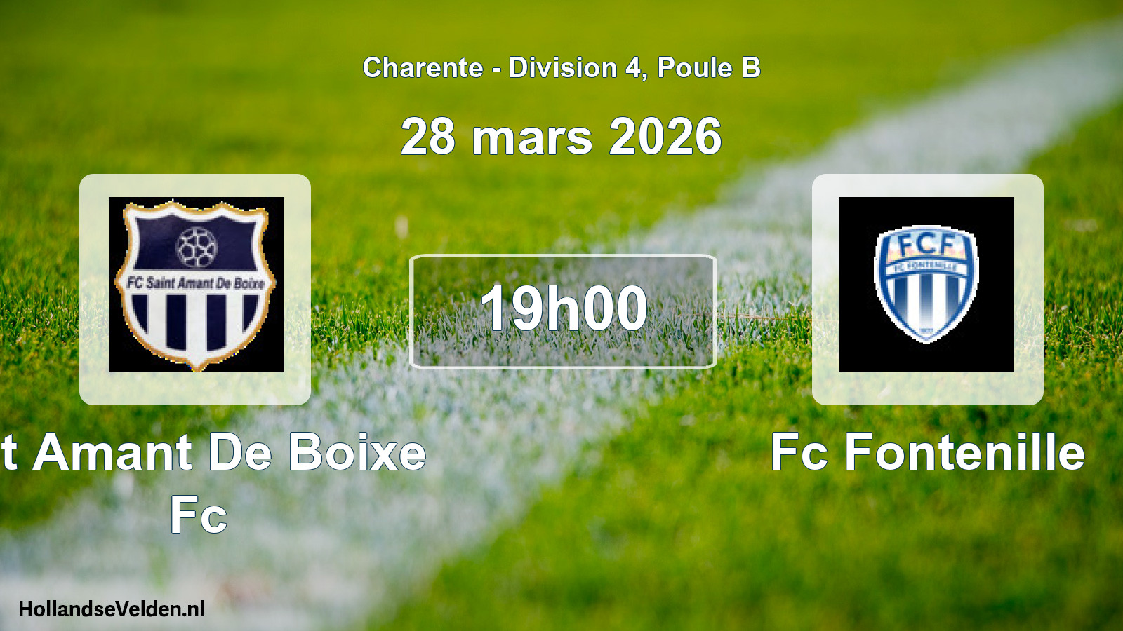Geplande wedstrijd: St Amant De Boixe Fc - Fc Fontenille (28 mars 2026)