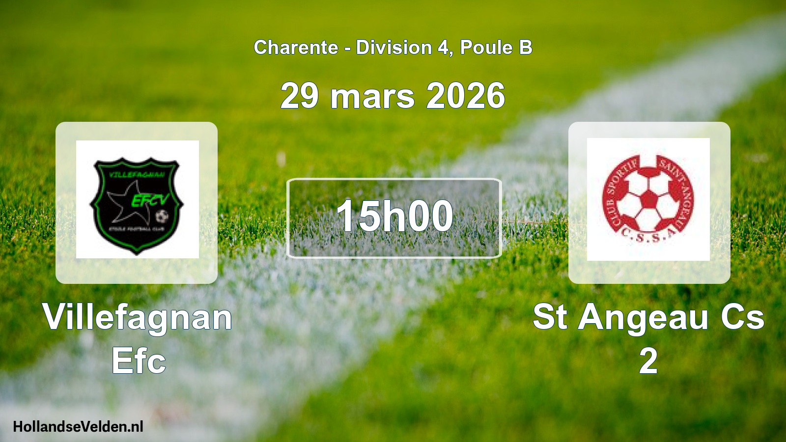 Geplande wedstrijd: Villefagnan Efc - St Angeau Cs 2 (29 mars 2026)