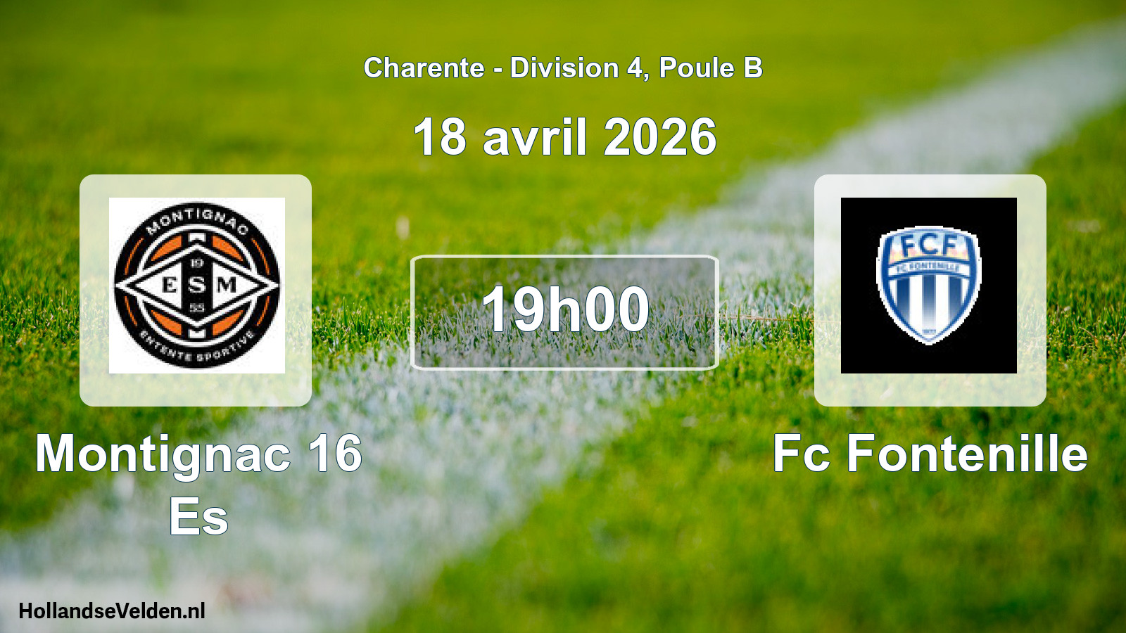 Geplande wedstrijd: Montignac 16 Es - Fc Fontenille (18 avril 2026)