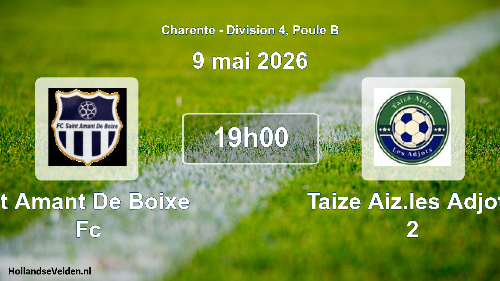 Geplande wedstrijd: St Amant De Boixe Fc - Taize Aiz.les Adjots 2 (9 mei 2026)