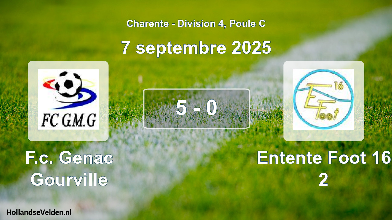 Total number of matches played: F.c. Genac Gourville - Entente Foot 16 2 5 - 0 (7 September 2025)