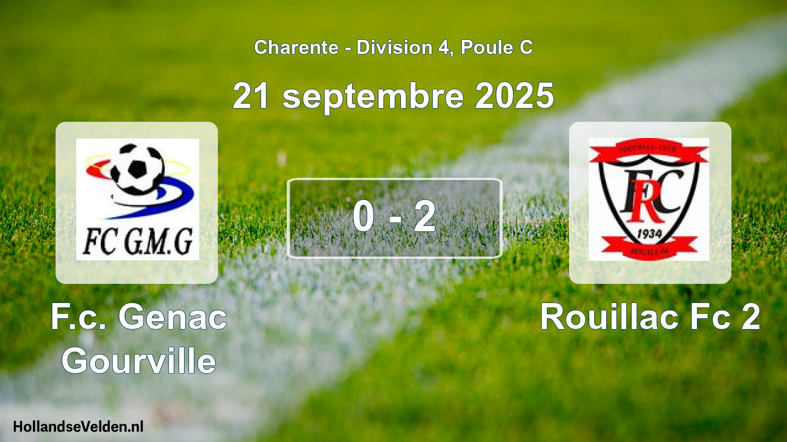 Total number of matches played: F.c. Genac Gourville - Rouillac Fc 2 0 - 2 (21 September 2025)