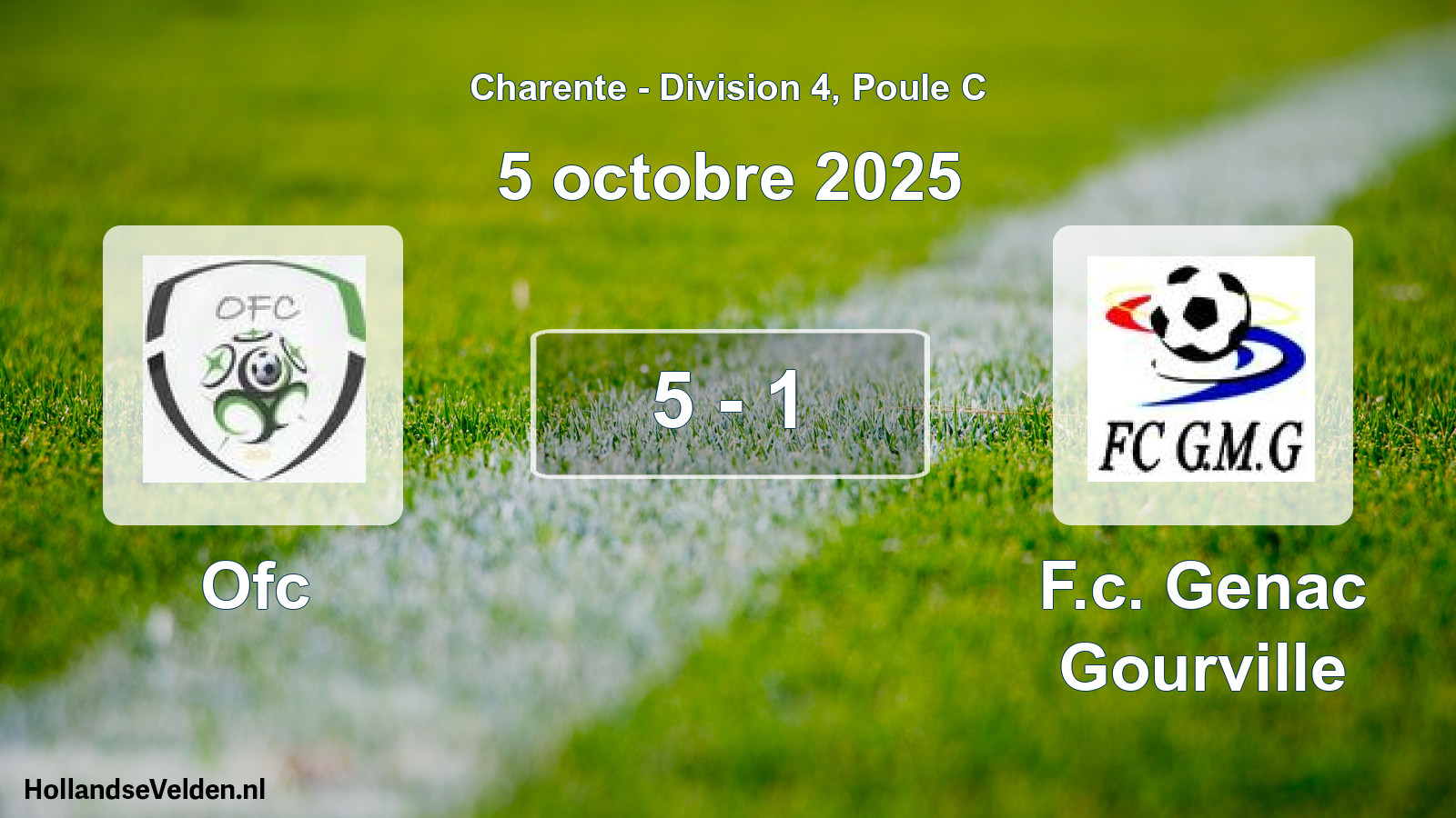 Gespeelde wedstrijd: Ofc - F.c. Genac Gourville 5 - 1 (5 oktober 2025)