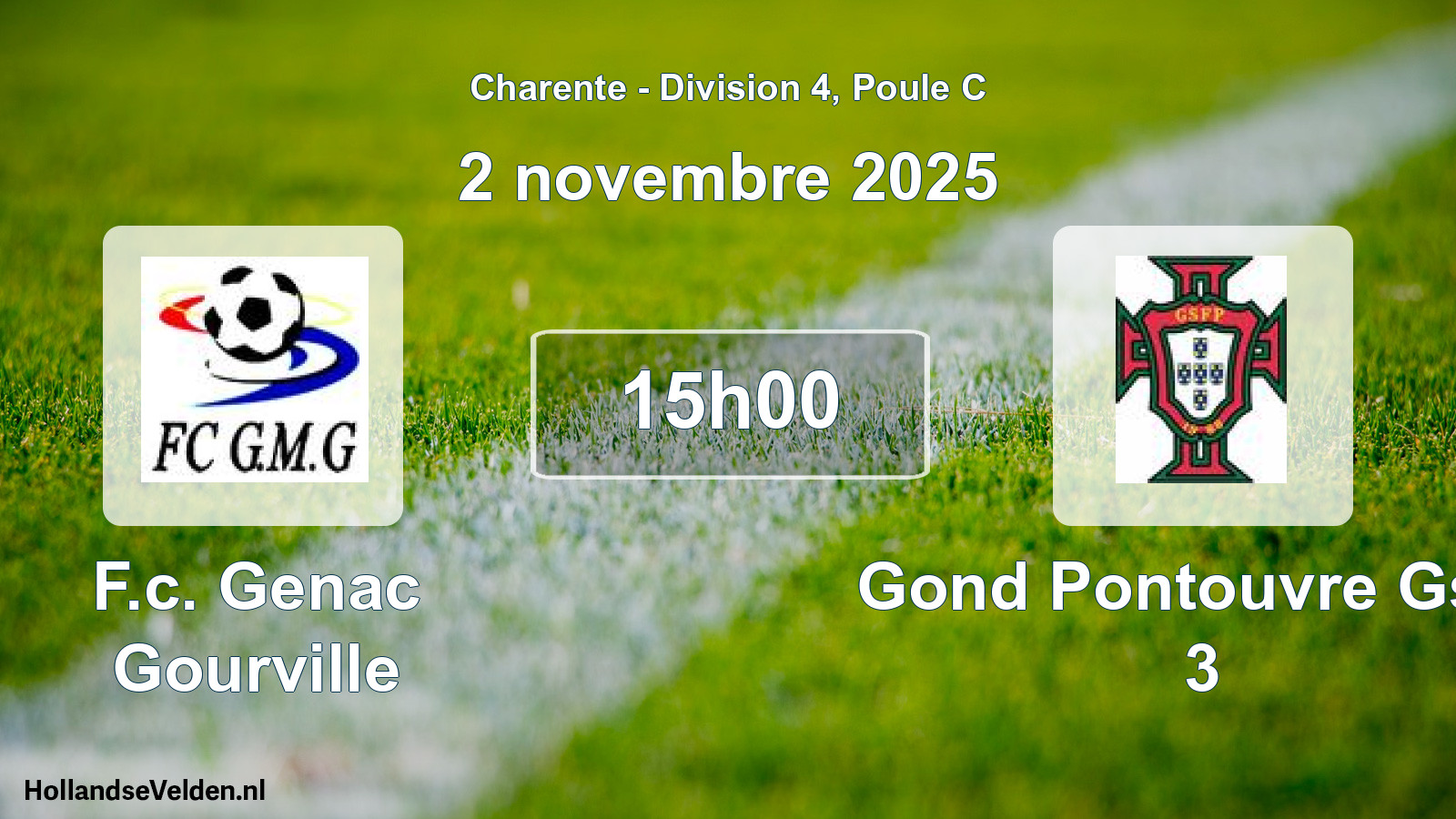 Scheduled Match: F.c. Genac Gourville - Gond Pontouvre Gsfp 3 (2 November 2025)