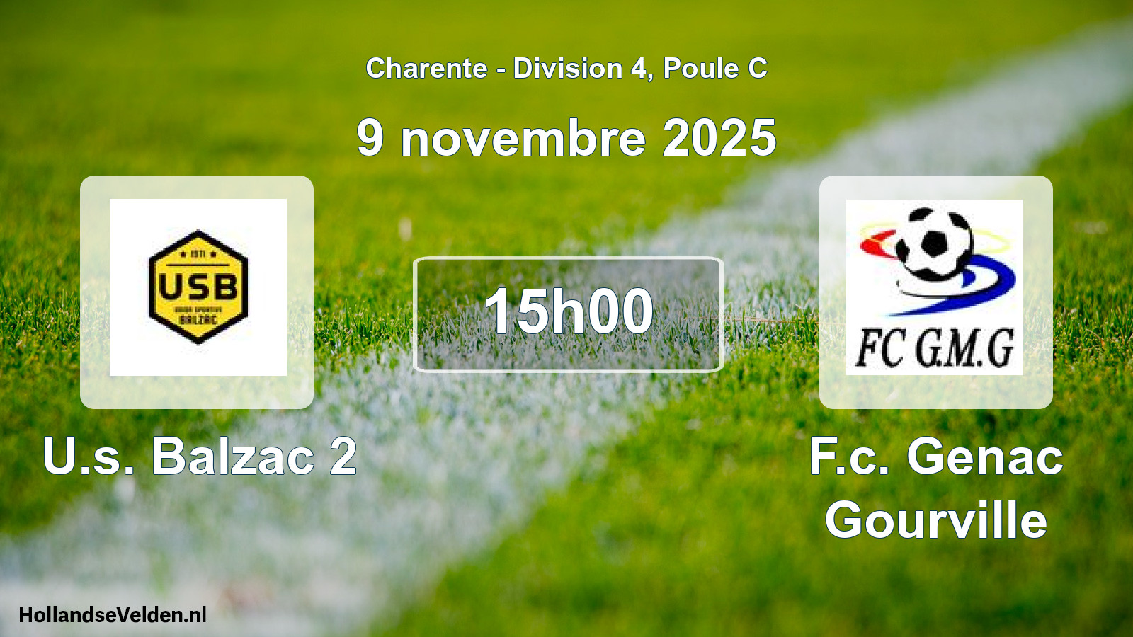 Scheduled Match: U.s. Balzac 2 - F.c. Genac Gourville (9 November 2025)