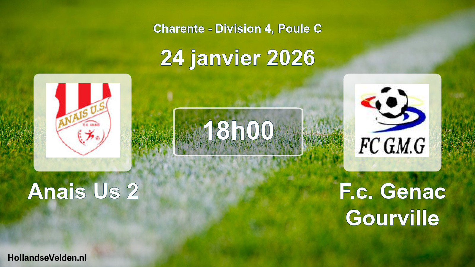Scheduled Match: Anais Us 2 - F.c. Genac Gourville (24 January 2026)