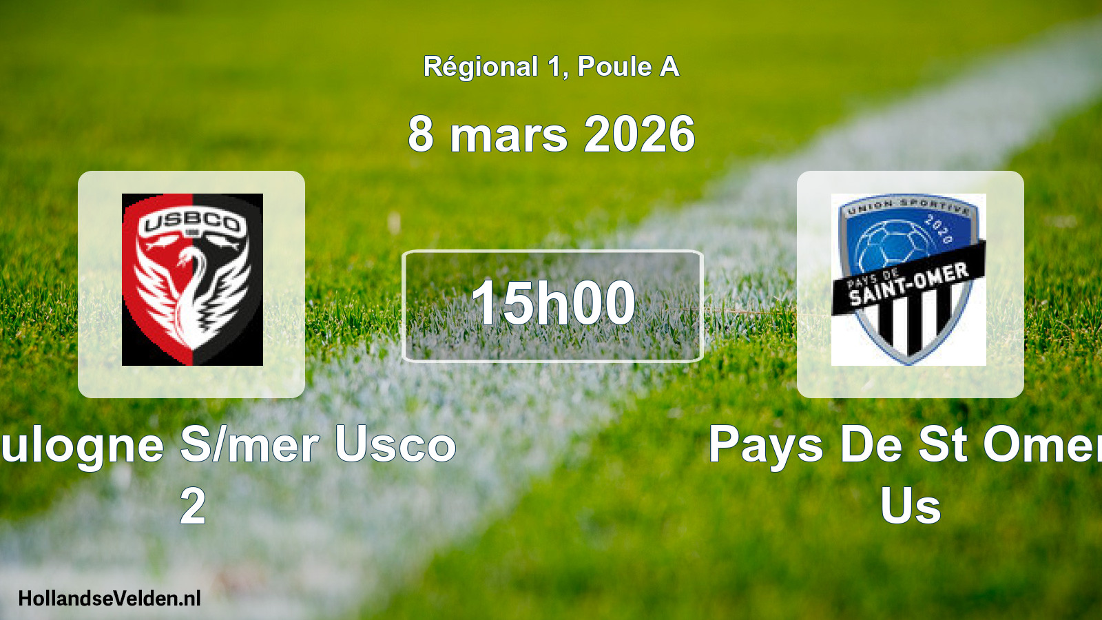 Geplande wedstrijd: Boulogne S/mer Usco 2 - Pays De St Omer Us (8 mars 2026)